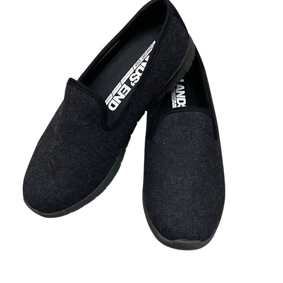 Lands' End Shoes - Lands End Comfort Step Wool Blend Slip On Loafers Black Womens 7D